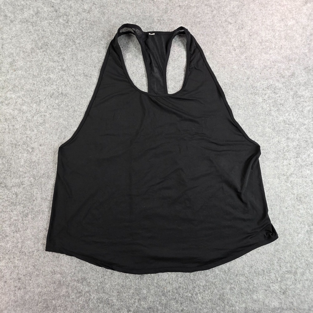 Fabletics Tank Top Womens Size XL Black Racerback Mesh Panel Workout Gym
